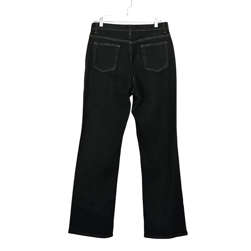 Denim & Co. How Fitting Slimming Boot Cut Stretch Jeans Sz 14 NWT Black